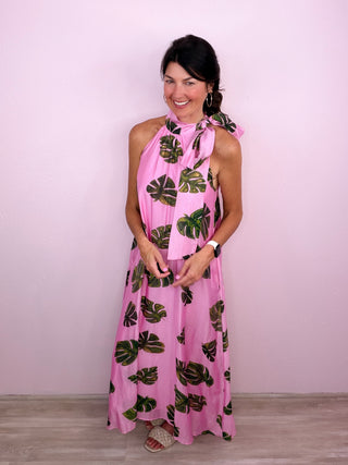 Island Breeze Halter Maxi Dress