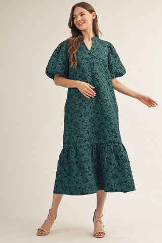 Gracefully Yours Midi Dress (Hunter)