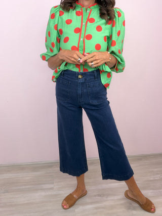 Denim Straight Leg Pants