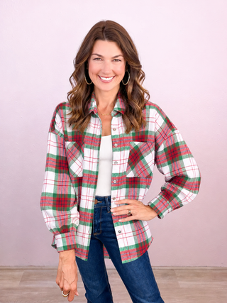 Merry & Plaid Shacket Top