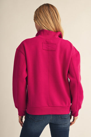 Bolder Season Ready Fleece Lined Pullover - Magenta