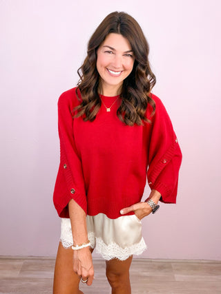 The Easy Elegance Sweater - Scarlet