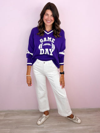 Game Day Varsity Sweater (Purple)