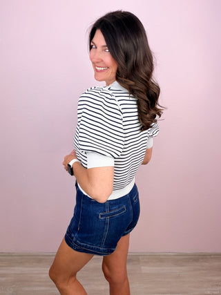 RISEN Layered Hem Denim Shorts