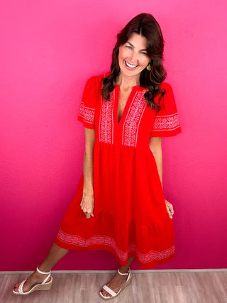 Little Coastal Town Midi Dress