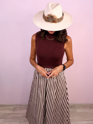 Well Composed Midi Dress (Brown)