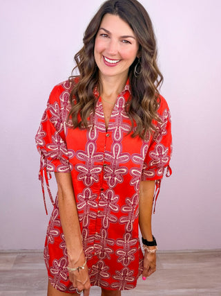 Effortlessly Bold Dress (Brick)