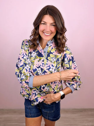 Petals & Pinstripes Top