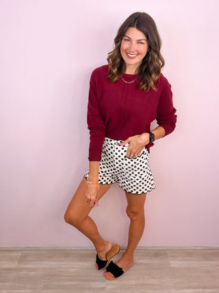 Wear On Repeat Knit Sweater (Burgundy)