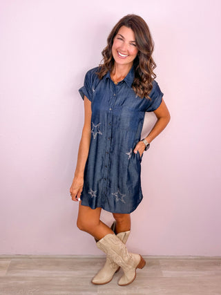 Stars Align Tencel Shirt Dress