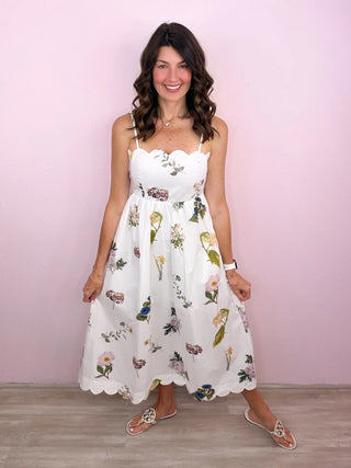 Sweet Escape Midi Dress (Ivory)