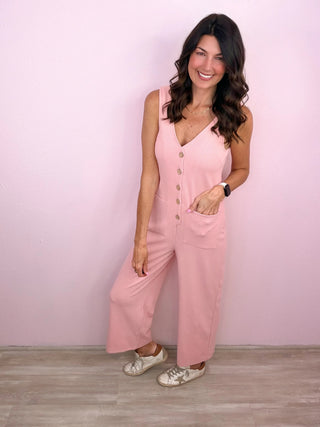 Sweet & Simple Jumpsuit (Pink)