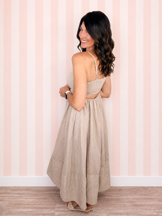 Sweet Simplicity Midi Dress (Sand)