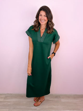 Effortlessly Elevated Midi Dress (Forest)