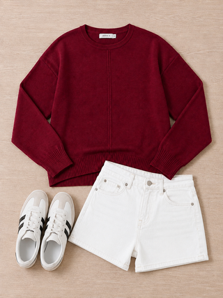 Wear On Repeat Knit Sweater (Burgundy)