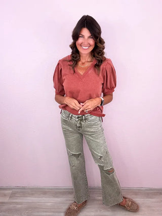 MICA Olive Wide Leg Denim