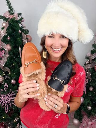 Fur Lined Leather Mule