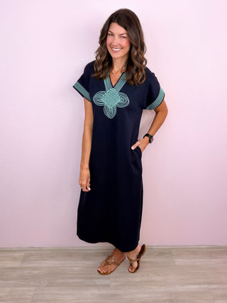 Effortlessly Timeless Midi Dress (Navy)