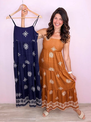Border Print Maxi Dress