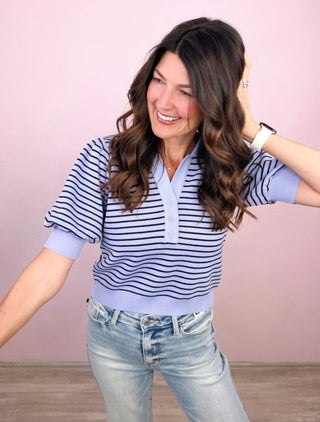Everyday Preppy Top (Lavender)