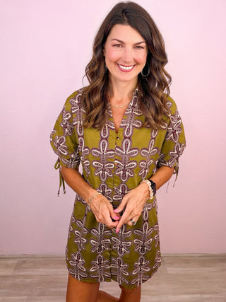 Effortlessly Bold Dress (Olive)