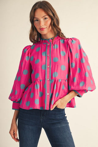 Spot On Blouse (Pink)