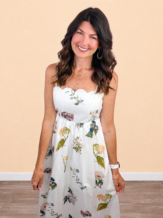 Sweet Escape Midi Dress (Ivory)