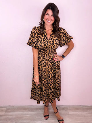 Leopard Luxe Midi Dress