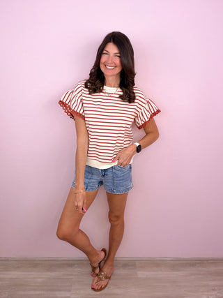 Sweet Detail Stripe Top