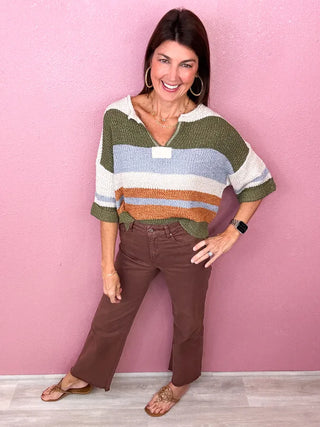 MICA HR Brown Wide Leg Denim