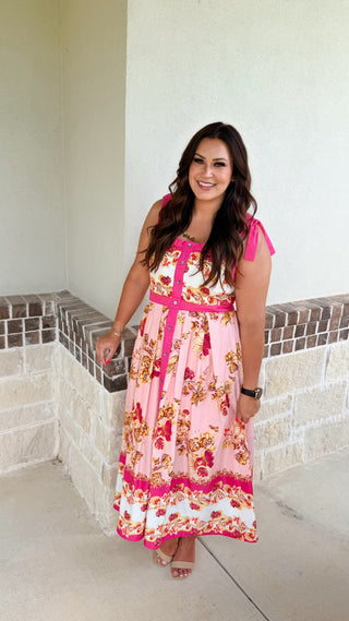 Sweet Magnolia Midi Dress (Pink)