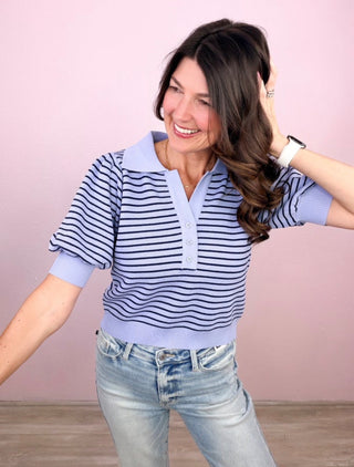 Everyday Preppy Top (Lavender)