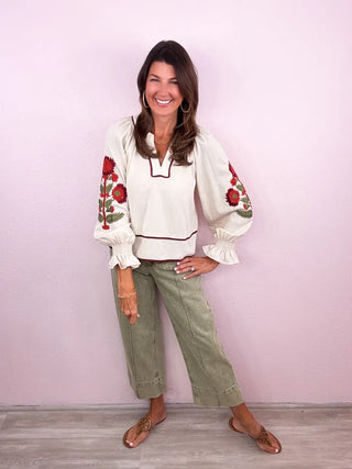 ENTRO Patch Pocket Wide Leg Denim