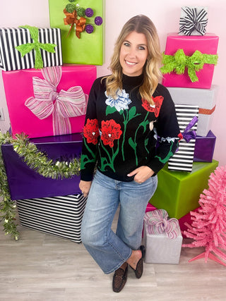 Bold Blooms Sweater