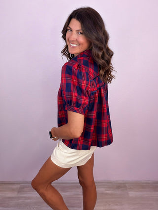Plaid & Proper Top - Red