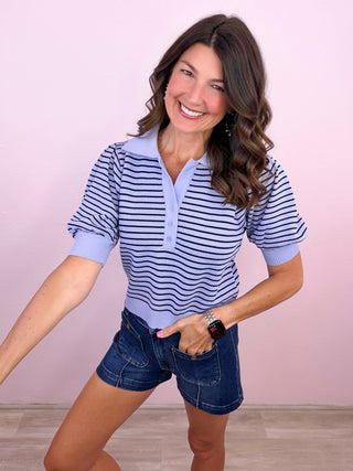 Everyday Preppy Top (Lavender)