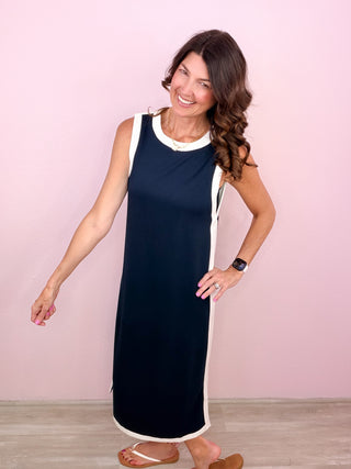 Varsity Style Midi Dress