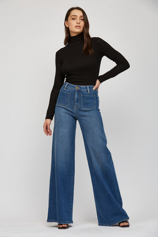 MICA Front Pocket Wide Leg Denim