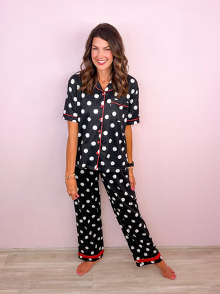 Dotty Darling Polka Dot Ruffle Pajama Set