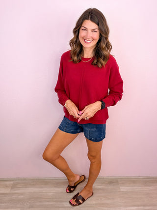 Wear On Repeat Knit Sweater (Wine)