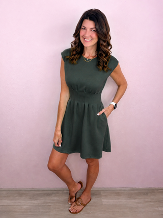 Elevated Throw On Dress (Forest)