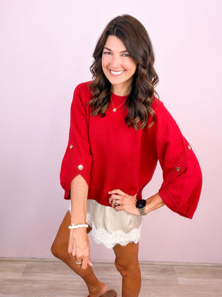 The Easy Elegance Sweater - Scarlet