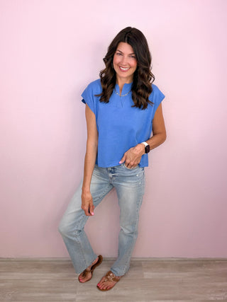 Minimal Moment Top (Blue)