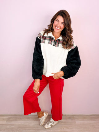 Fireside Plaid Sherpa Pullover