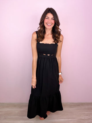 Sweet Details Maxi Dress (Black)