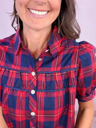 Plaid & Proper Top - Red
