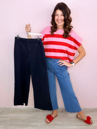 Raw Seam Wide Leg Denim