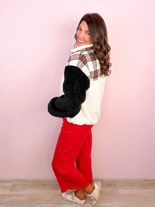 Risen® Tummy Control Slightly Cropped Red Denim