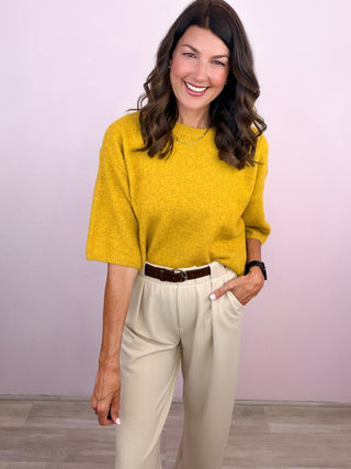 Everyday Luxe Knit Top (Chartreuse)