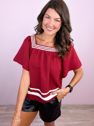 Everyday Rally Top (Maroon)